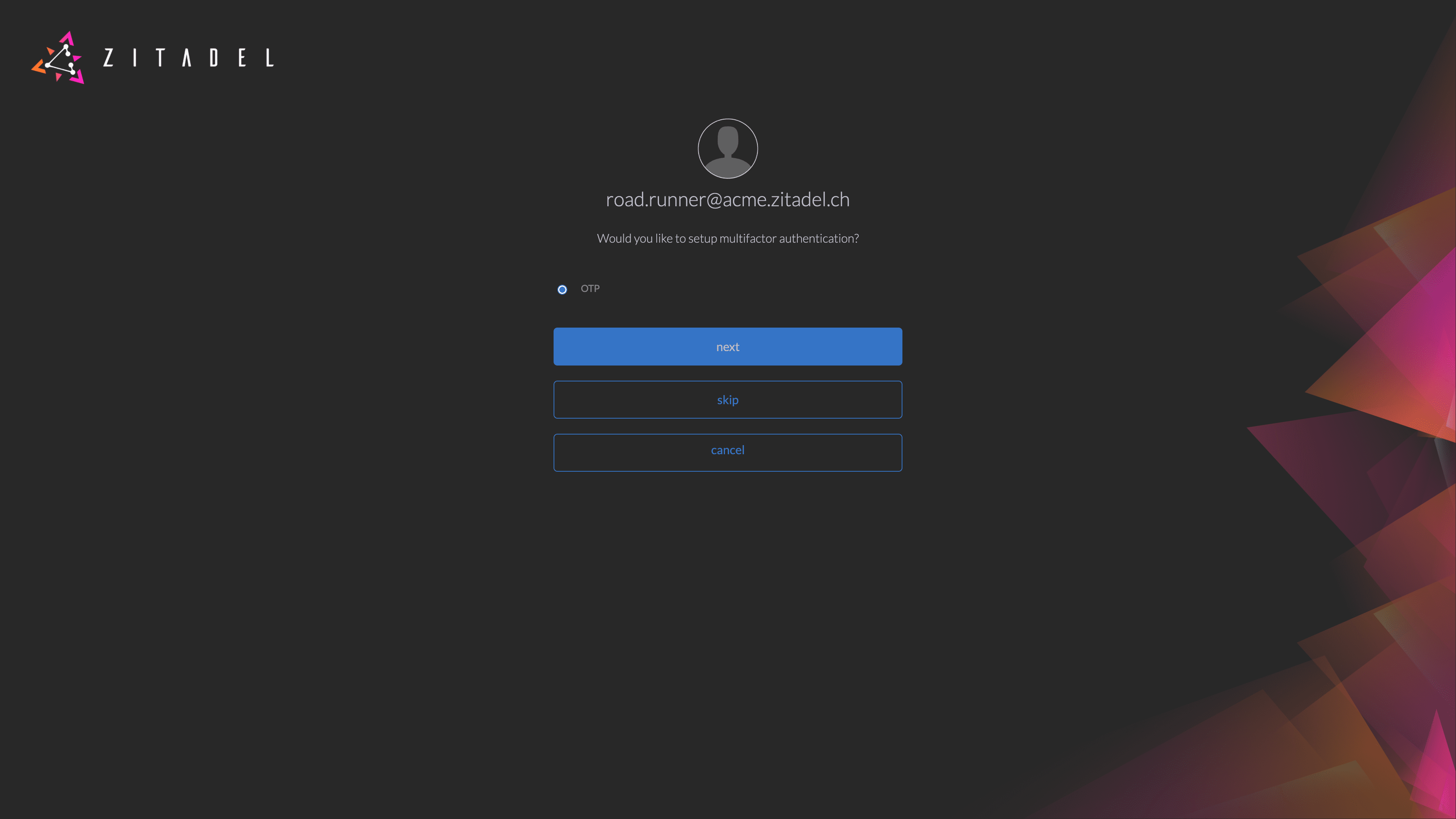 /TheArchive/zitadel/raw/commit/99c5e9e3bd4a7b8d71b22924d38955f78063bb75/docs/static/img/accounts_otp_select.png
